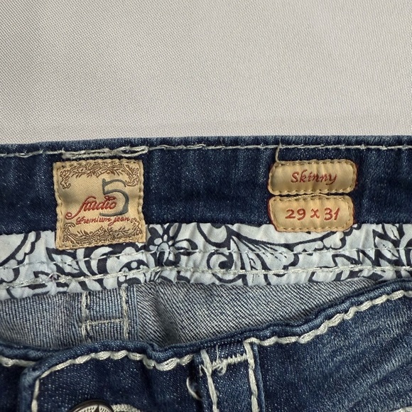 Studio Blue Boot Cut Jeans with Embroidered‎ Design - Picture 7 of 11
